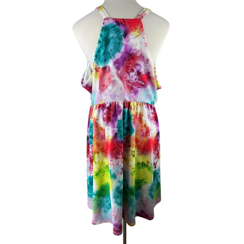 Torrid Mini Textured Knit Skater Dress Tie Dye Watercolor Women's Plus Size 4 4X - Picture 7 of 10
